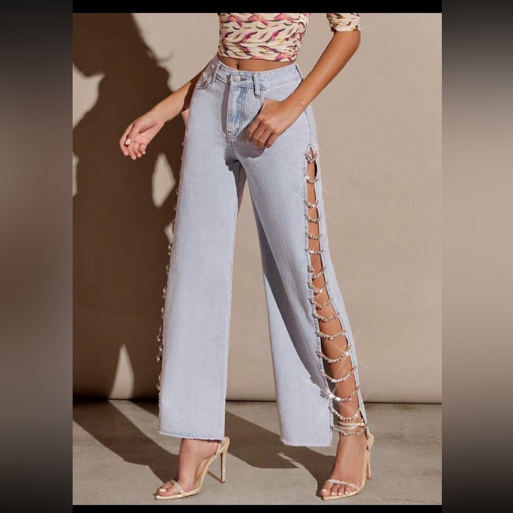 Rhinestone Jeans NWOT Sz 8/10